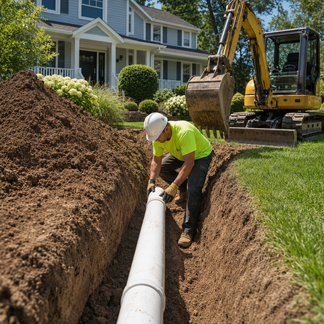 sewer replacement services westland mi residential sewer replacement trench and heavy machinery